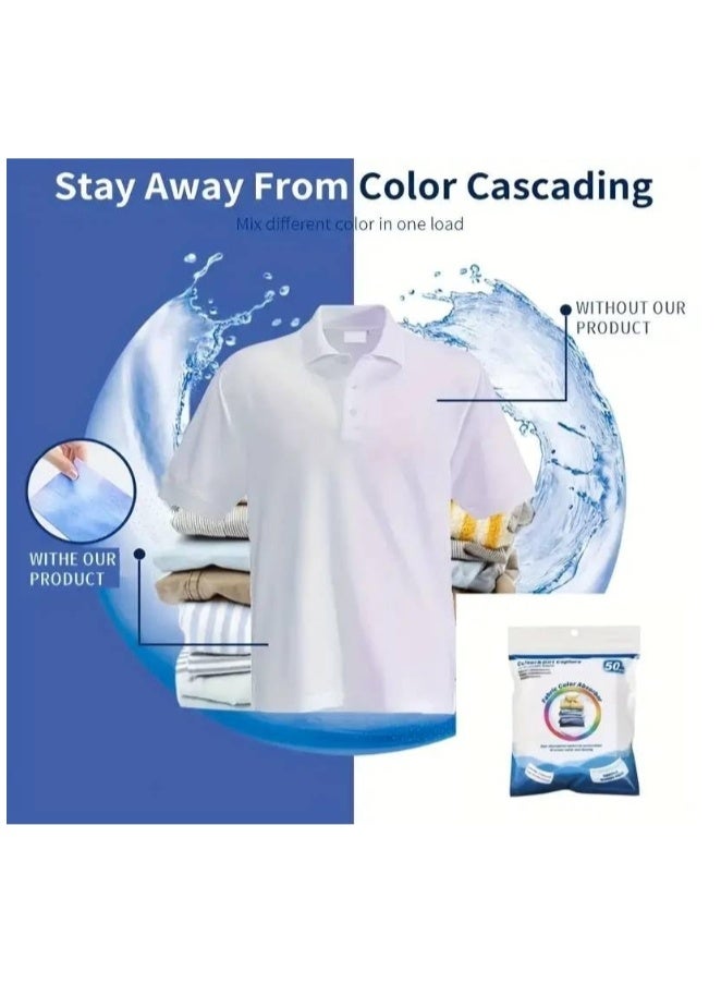 OASIS-TH 100 PCS 2 Packs Colors & Dirt Collector Colors Catchers for Laundry, Grabber Laundry Sheets Essential for Home Use Color Catcher Maintains Original colors of Clothing - Image 2